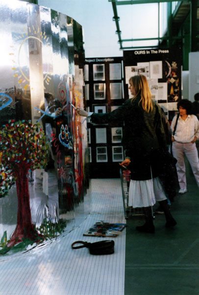OURS installation and public painting activity at the Art 18 Basel art fair, 1987